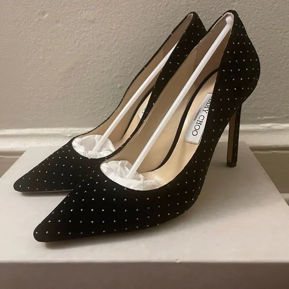 Jimmy Choo Shoes Jimmy Choo Romy Black Velvet Shimmer Dot